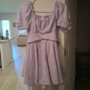 Rare Editions Light Purple Textured Dress